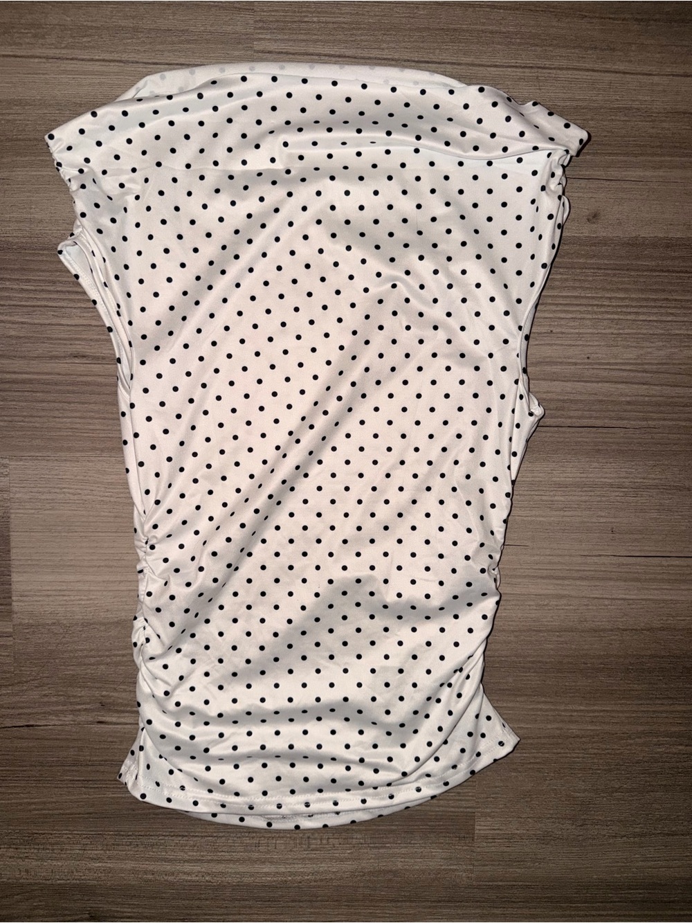 Sleeveless White Polka Dot Women’s Top